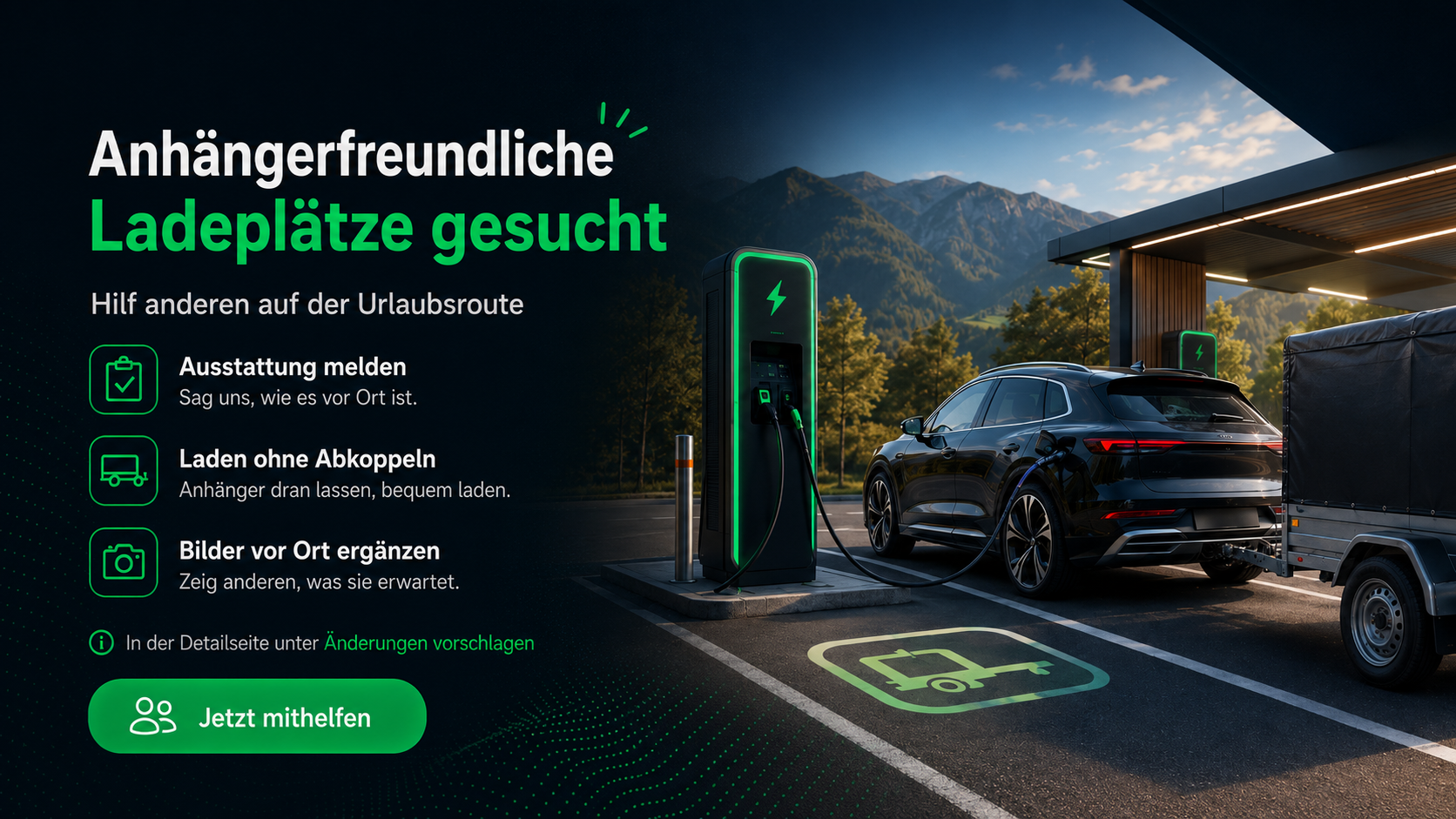 Ladeplätze für Anhänger unterwegs finden mit der LadeSofort APP