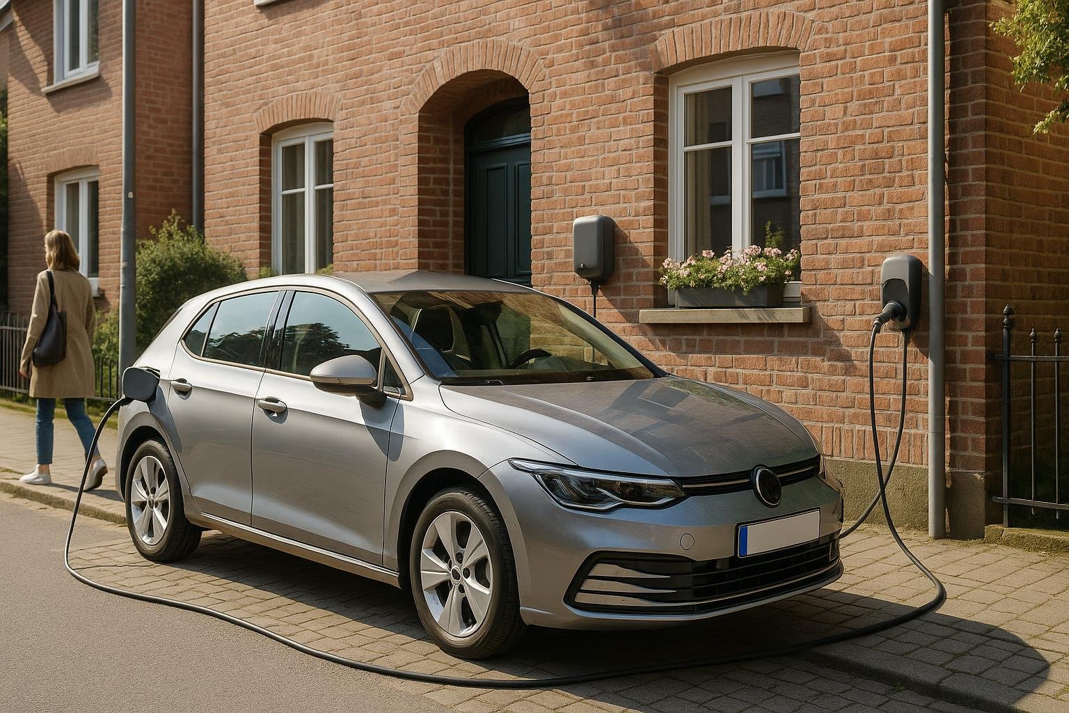 E-Auto lädt an einer Wallbox – die Ladezeit hängt von Ladeleistung und Akkugröße ab